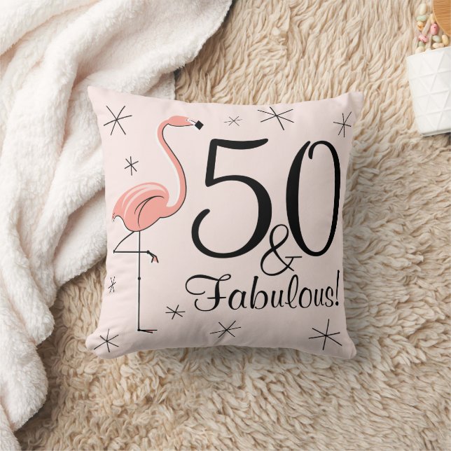Flamingo Rosa 50 och Fabulous! dekorativ kudde (Filt)