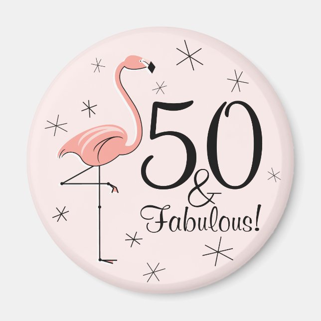 Flamingo Rosa 50 och Fabulous! magnet (Framsidan)