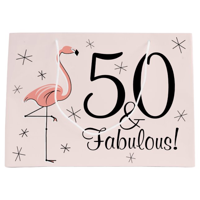 Flamingo Rosa 50 och Fabulous!-presentväska stor. (Framsidan)