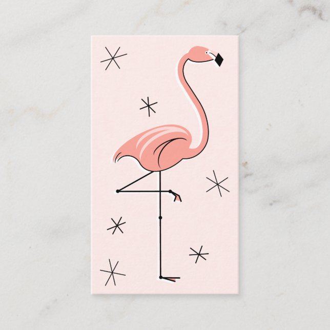 Flamingo Rosa affärskort Visitkort (Framsida)