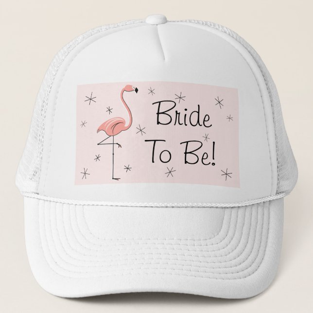 Flamingo Rosa "Bride to be!" Truckerkepsens rosa Keps (Framsida)