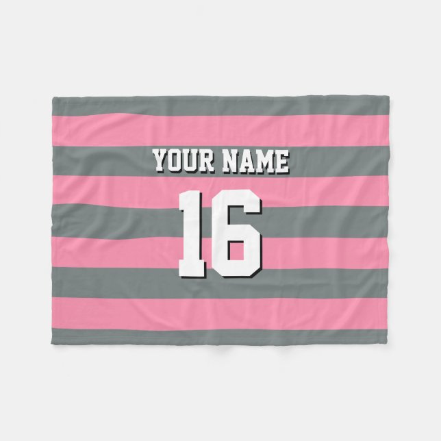 Flamingo Rosa Charcol Team Jersey Preppy Rand Fleecefilt (Framsidan (Horisontell))
