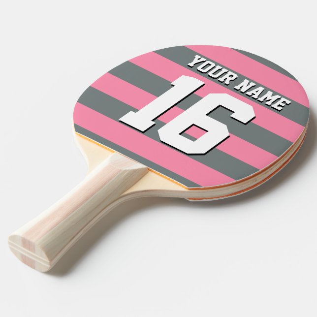 Flamingo Rosa Charcol Team Jersey Preppy Rand Pingisracket (Frontvinkel)
