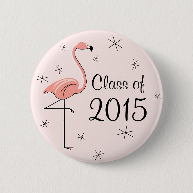 Flamingo Rosa Class of 2015 Button Knapp (Framsida)