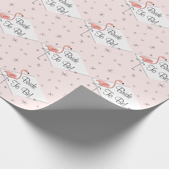Flamingo Rosa diamant Bride to Be! Packar papper! Presentpapper (Hörn)