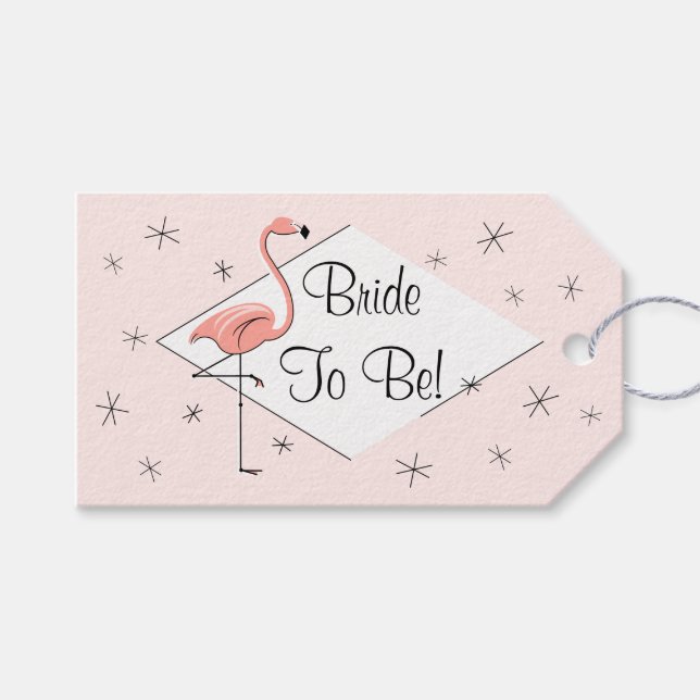 Flamingo Rosa Diamant Brud Att Vara! presentkort Presentetikett (Framsidan (Horisontell))