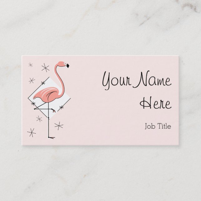 Flamingo Rosa Diamond affärskort sidotext Visitkort (Framsida)