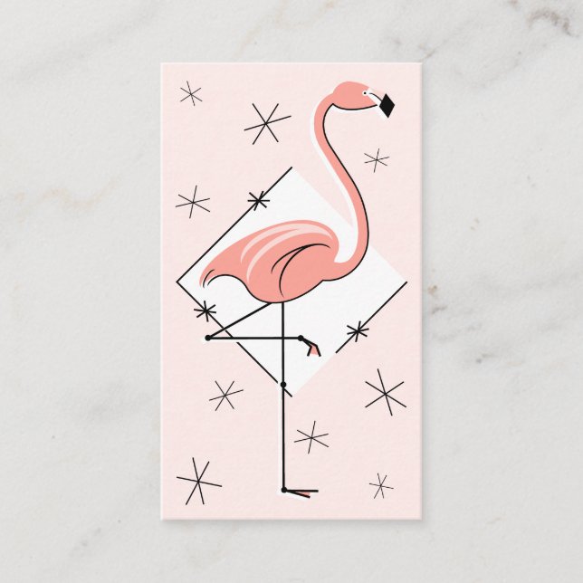 Flamingo Rosa Diamond affärskort Visitkort (Framsida)