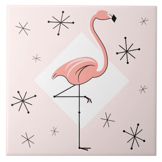 Flamingo Rosa Diamond Stars panel Kakelplatta (Framsidan)