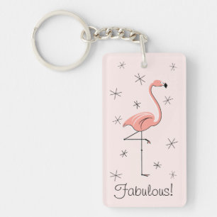 Flamingo Rosa "Fabulous"-akrylrektangel