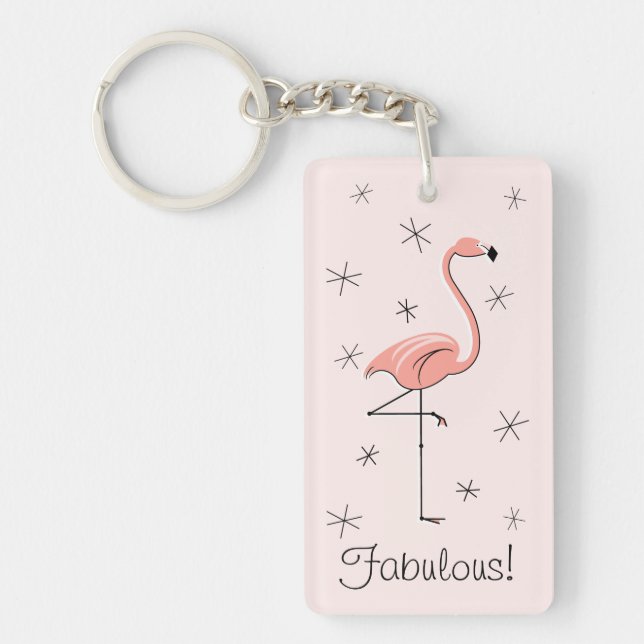 Flamingo Rosa "Fabulous"-akrylrektangel (Framsidan)