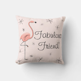 Flamingo Rosa "Fabulous Friend!" dekorativ kudde
