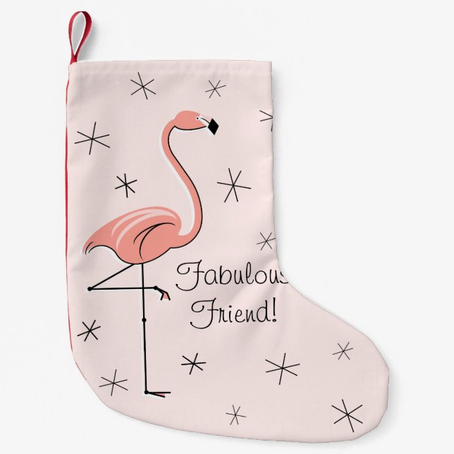 Flamingo Rosa Fabulous Friend! Liten Julstrumpa (Framsidan)