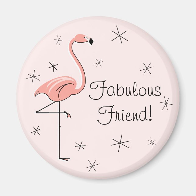 Flamingo Rosa Fabulous Friend magnet (Framsidan)