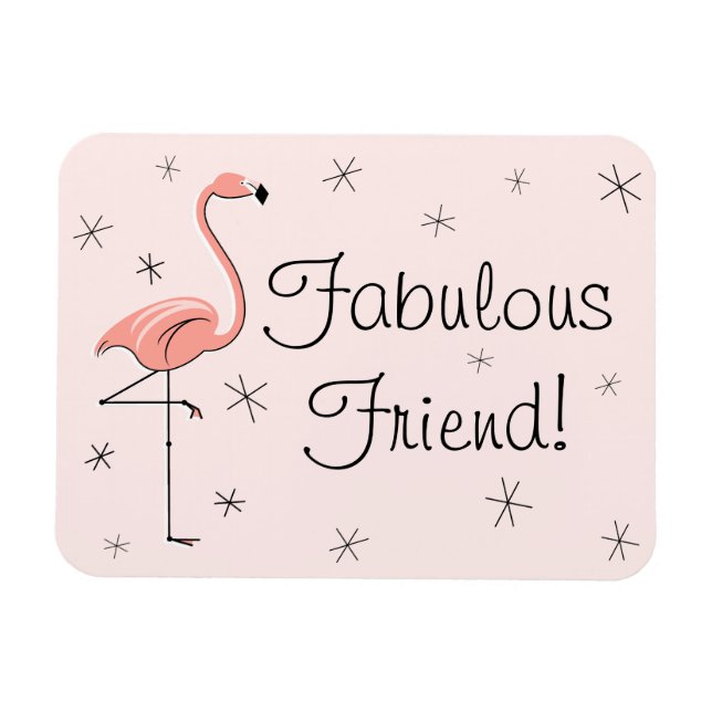 Flamingo Rosa Fabulous Friend Magnet Flexibel (Horisontell)