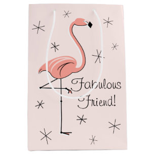 Flamingo Rosa "Fabulous Friend!" presentsäcksmediu