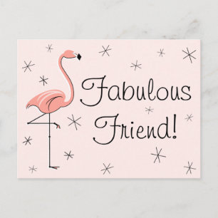 Flamingo Rosa "Fabulous Friend!" vykort