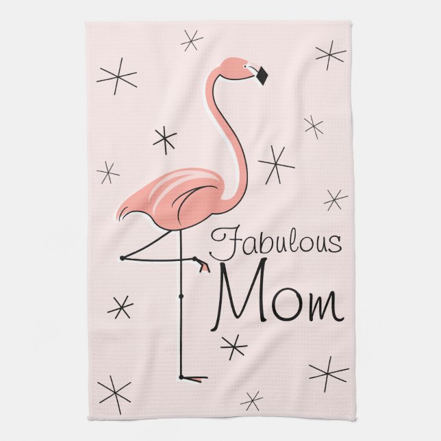 Flamingo Rosa Fabulous Mamma kökshandduk (Vertikal)