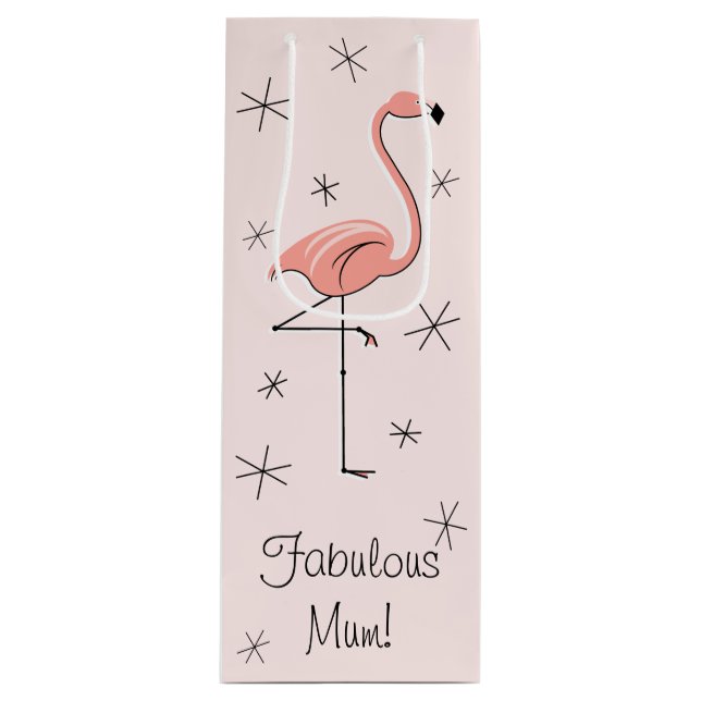 Flamingo Rosa "Fabulous Morsa!" presentväska flask (Framsidan)