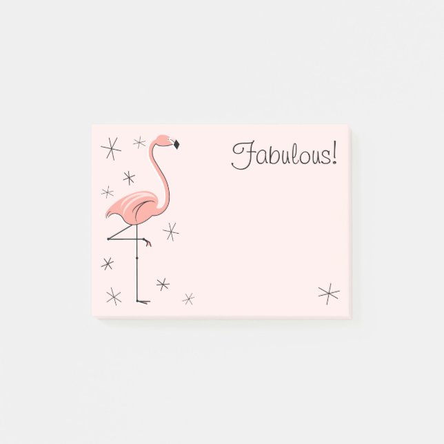 Flamingo Rosa "Fabulous!" Post-it Block (Framsida)