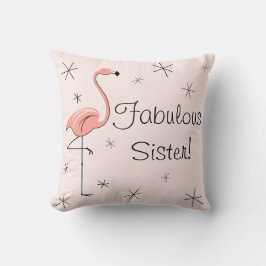 Flamingo Rosa "Fabulous Sister" dekorativ kudde! Kudde