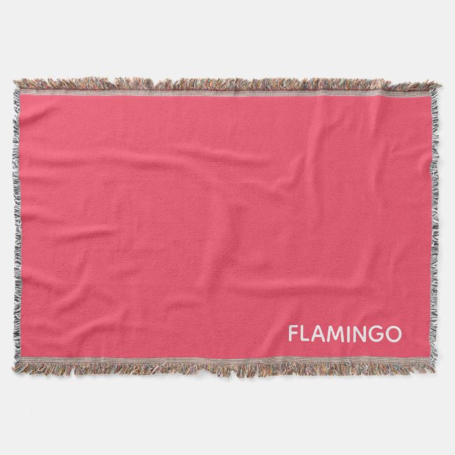 Flamingo rosa färg namn filt (Framsidan)