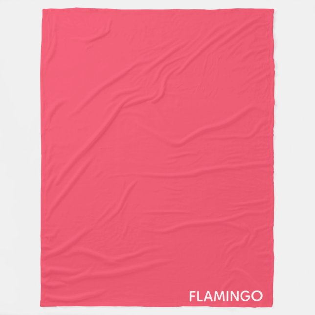 Flamingo rosa färg namn fleecefilt (Framsidan)