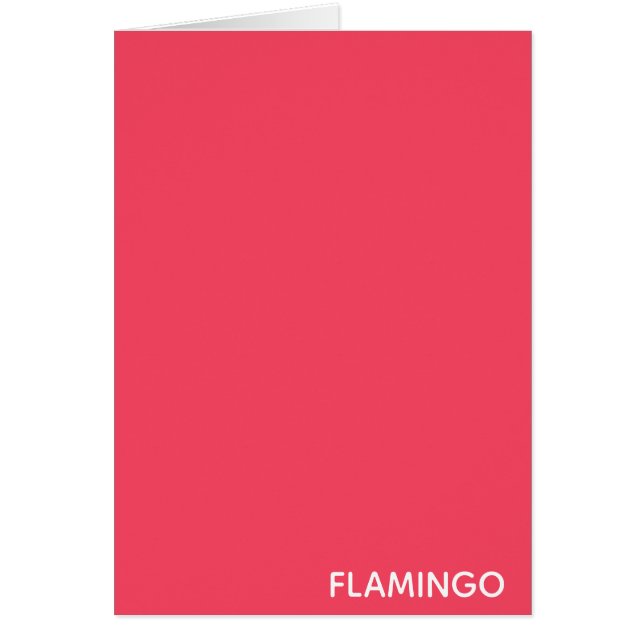 Flamingo rosa färg namn hälsningskort (Framsidan)