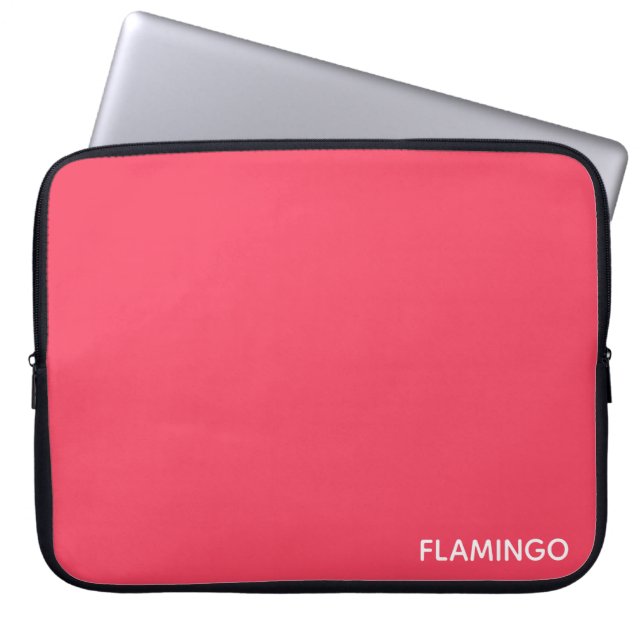Flamingo rosa färg namn laptop fodral (Framsidan)