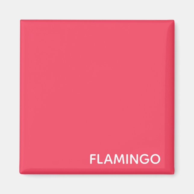 Flamingo rosa färg namn magnet (Framsidan)