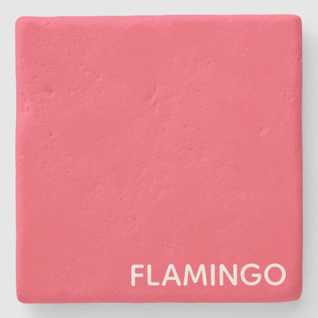 Flamingo rosa färg namn stenunderlägg (Framsidan)