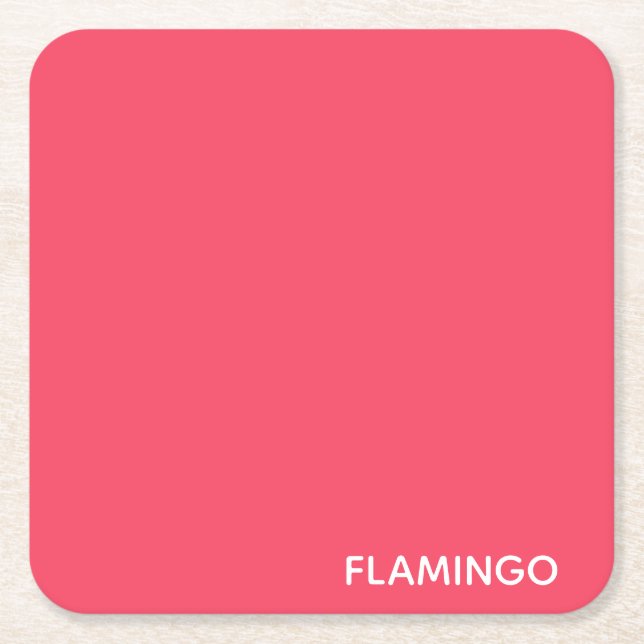 Flamingo rosa färg namn underlägg papper kvadrat (Framsidan)