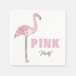 Flamingo Rosa Fest Modern Enkel Pappersservett