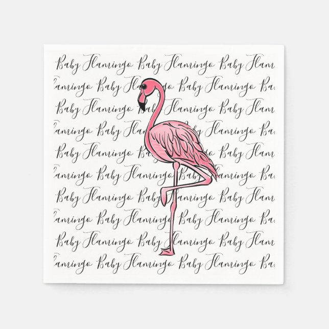 Flamingo | rosa flamingo, tropiska fåglar av rosa pappersservett (Framsidan)