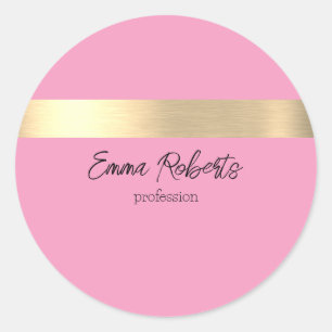 Flamingo Rosa Gold Foil Rustic Faux Runt Klistermärke