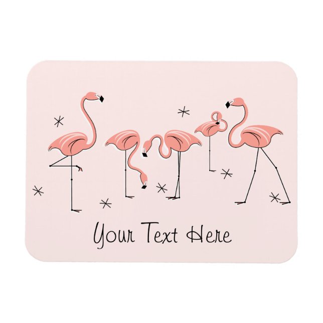 Flamingo Rosa Group Text Magnet Flexibel (Horisontell)