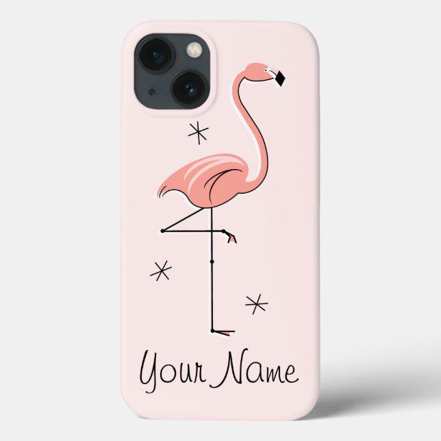Flamingo Rosa "Namn" iPad Mini fodral (Baksida)
