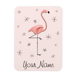 Flamingo Rosa Namn magnet flexibel