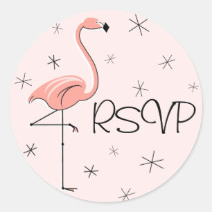 Flamingo Rosa OSA-dekal Runt Klistermärke