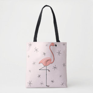 Flamingo Rosa över hela strandremmen Tygkasse