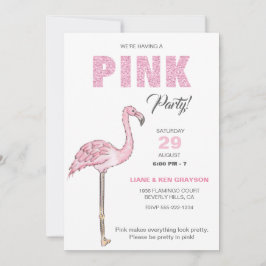 Flamingo Rosa Party Inbjudningar