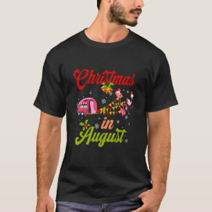 Flamingo Rosa Retro Camping Car jul i Augus T Shirt