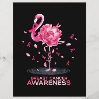 Flamingo Rosa Ribbon Breast Cancer Awareness Reklamblad