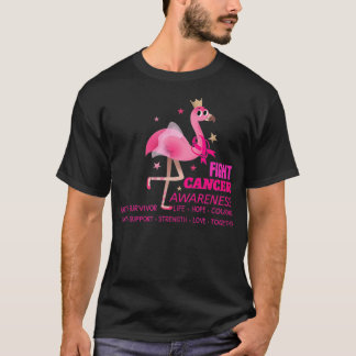 Flamingo Rosa Ribbon Breast Cancer Awareness Suppo T Shirt