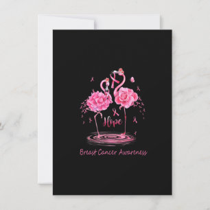 Flamingo Rosa Ribbon Butterflies Breast Cancer Awa Inbjudningar