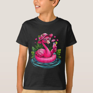 Flamingo rosa strand vibbar palmträd tropisk t shirt