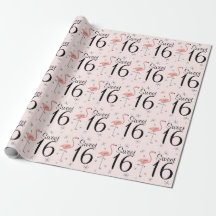 Flamingo Rosa 'Sweet 16' omslag papper