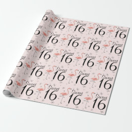Flamingo Rosa 'Sweet 16' omslag papper Presentpapper