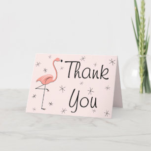 Flamingo Rosa Tack hälsning-kort Kort
