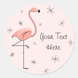 Flamingo Rosa Text-dekal Runt Klistermärke